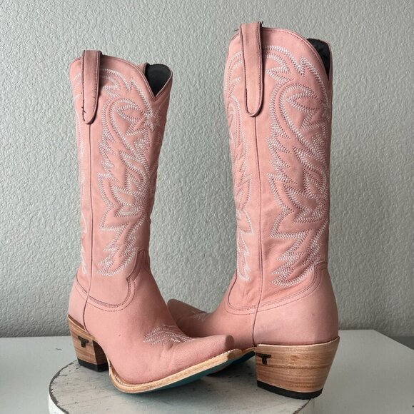 Lane SMOKESHOW Womens Cowboy Boots 10 Pink Leather Western Cowgirl Mid Calf - Picture 14 of 14
